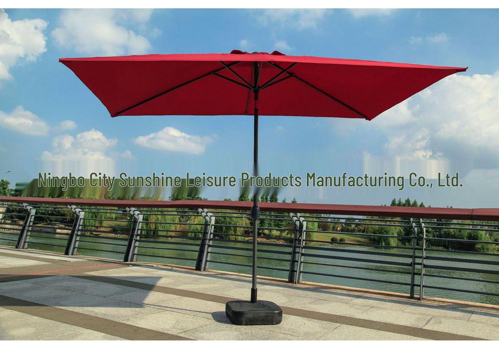 Rectangular 2x3m Outdoor Sun Umbrella - Leisure, Beach, Courtyard, Center Pole