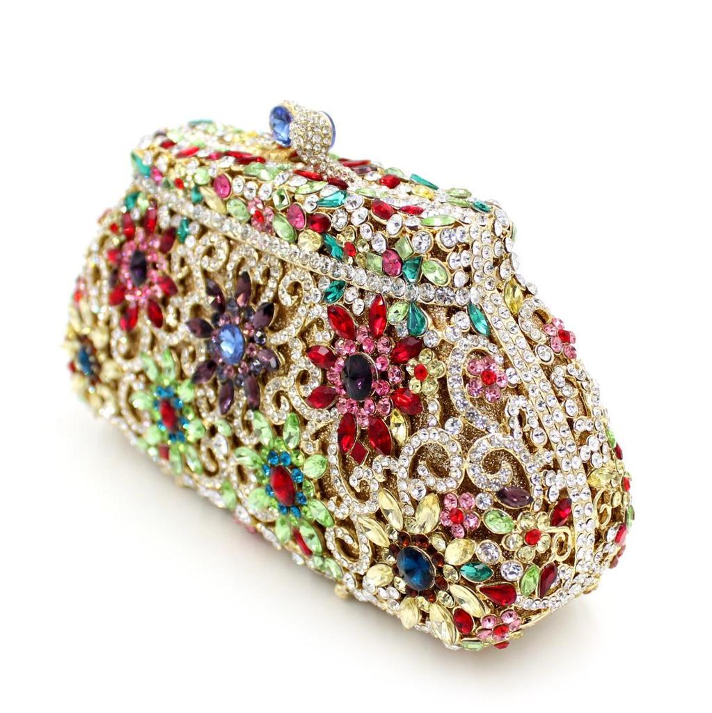 Borsa da Banchetto Fiore di Strass - Abbigliamento da Sera e da Festa