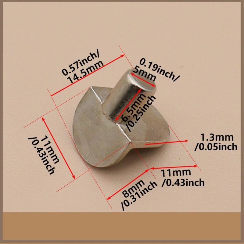 Set of 20 Multipurpose Sturdy Alloy Furniture Shelf Pegs Convenient Accessory for Wood and Glass Shelves Daily Use