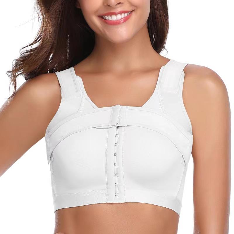 

Thin and light cup front buckle shaping bra, no steel ring, side collection elastic force, gathering and adjustment type, double-layer beauty back XS белый