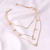 Europe and the United States popular moon five-pointed star multi-layer women's necklace daily wear spot