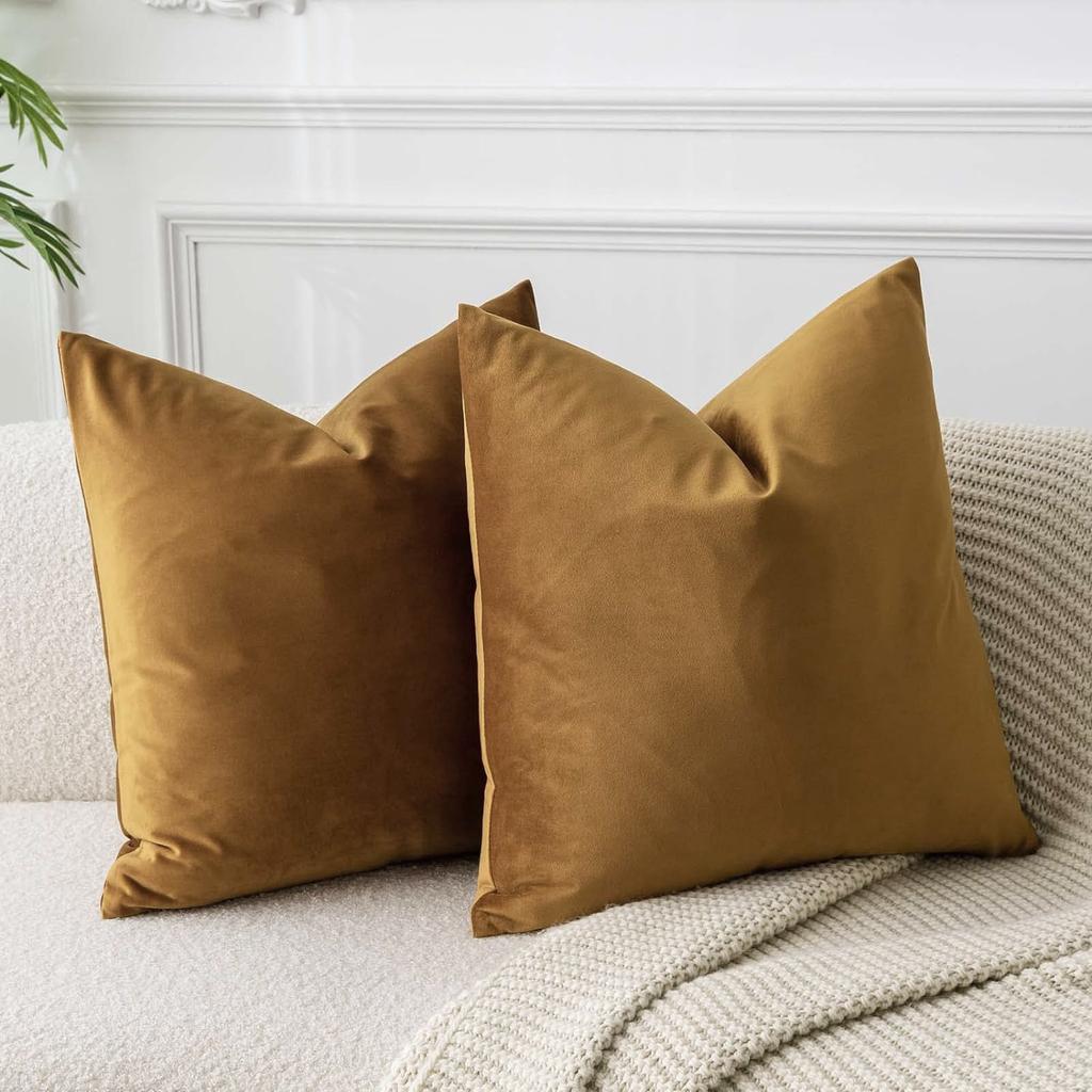 Velvet Solid Pillow Cover Removable Washable Sofa Cushion Case Soft Cozy Home Decor Elegant Comfortable Accent