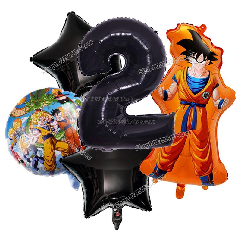 Anime Son Goku Kinderverjaardag Decoratie Dragon Ball Nummer Ballonnen Set Jongen Meisje Feestartikel Cartoon Babyborrel Verjaardagsdecor