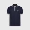 [Collar Stripe Contrast Design] Spring/Summer Flip Collar Zipper Men's Short Sleeve Polo Shirt