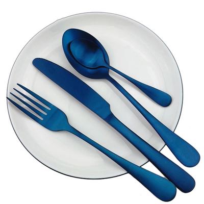 Noble Blue Colorful Cutlery Set Stainless Steel Dinnerware Flatware Set Tableware Dinner Set Servies Knives Forks Spoons