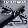 New Retro Rimless Crystal Ultra Light Presbyopic Glasses Hd Anti Blue Light Comfortable Reading Glasses +100-+400