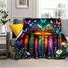 1PC Custom Name "Magical Library Dreams" Flannel Blanket Versatile, All-season Throw Suitable for the Living Room, Bedroom, Camping, Travel, and Gift