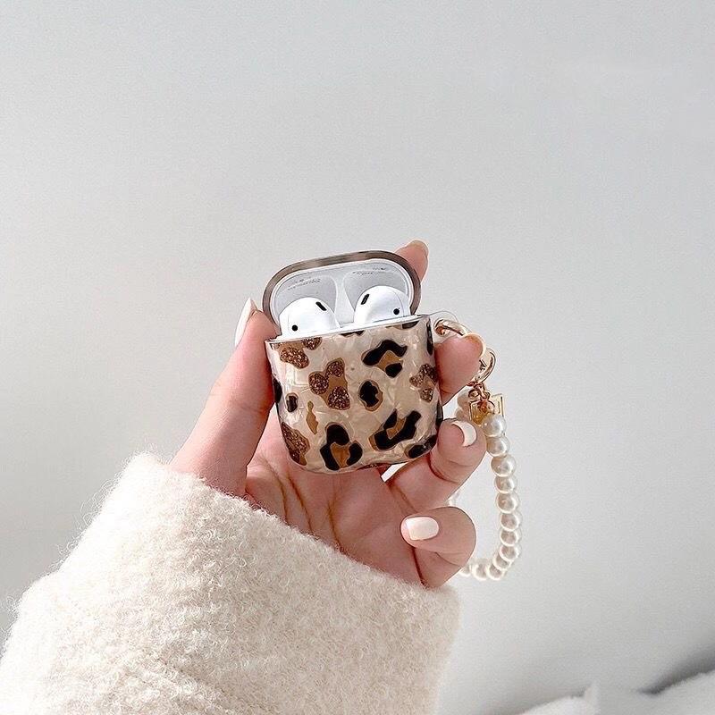 Airpod 1St And 2Nd Generation Earphone Cover Imd Leopard Print Protective Case Love Pendant Creative Shell Beauty Bracelet