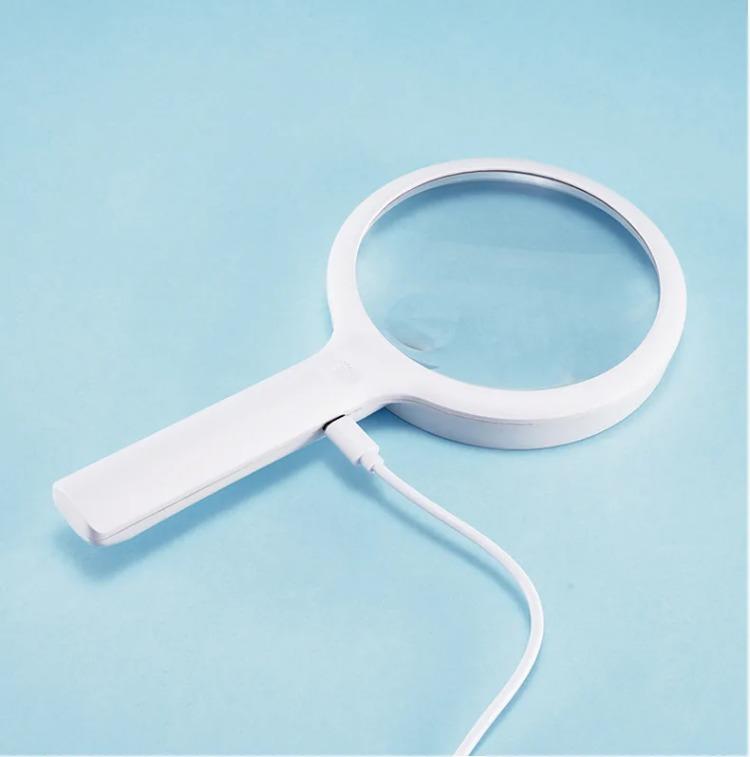 30x 60x Handlupe USB wiederaufladbar 20 LED-Leuchten Beleuchtetes Lese-Identifikationswerkzeug