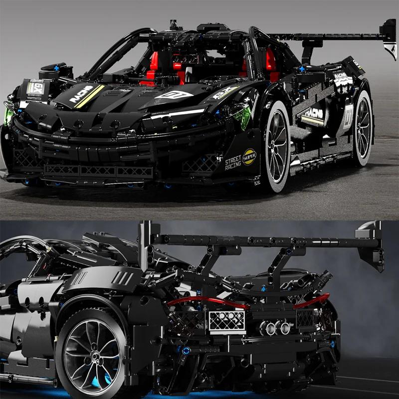 Black McLarens Hypercar Building Blocks Sport Car Construction Bricks Vehicle Toy Gift for Adult