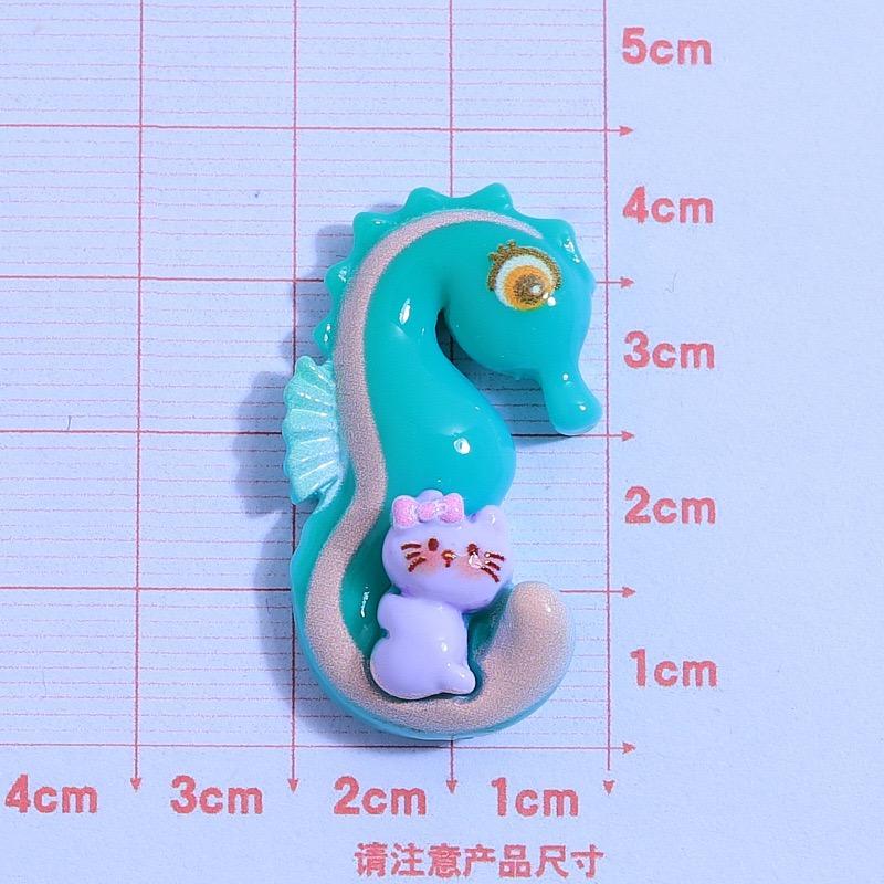 10Pcs New Mini Cute Cartoon Shell, Turtle, Octopus, Seahorse, Whale Flat Back Resin Cabochons DIY Jewelry Craft Decoration