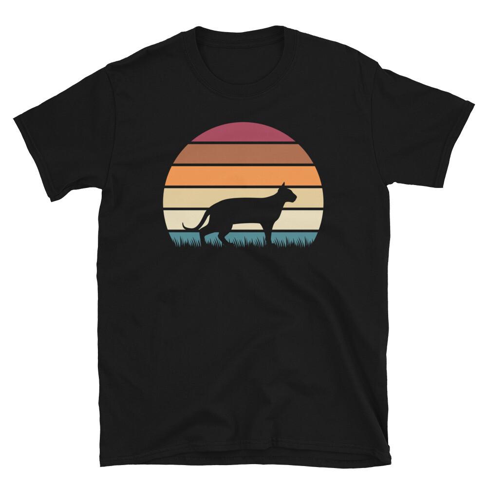 Retro Sunset Kitten Feline Pet Toninese Cat Short-Sleeve Unisex T-Shirt M