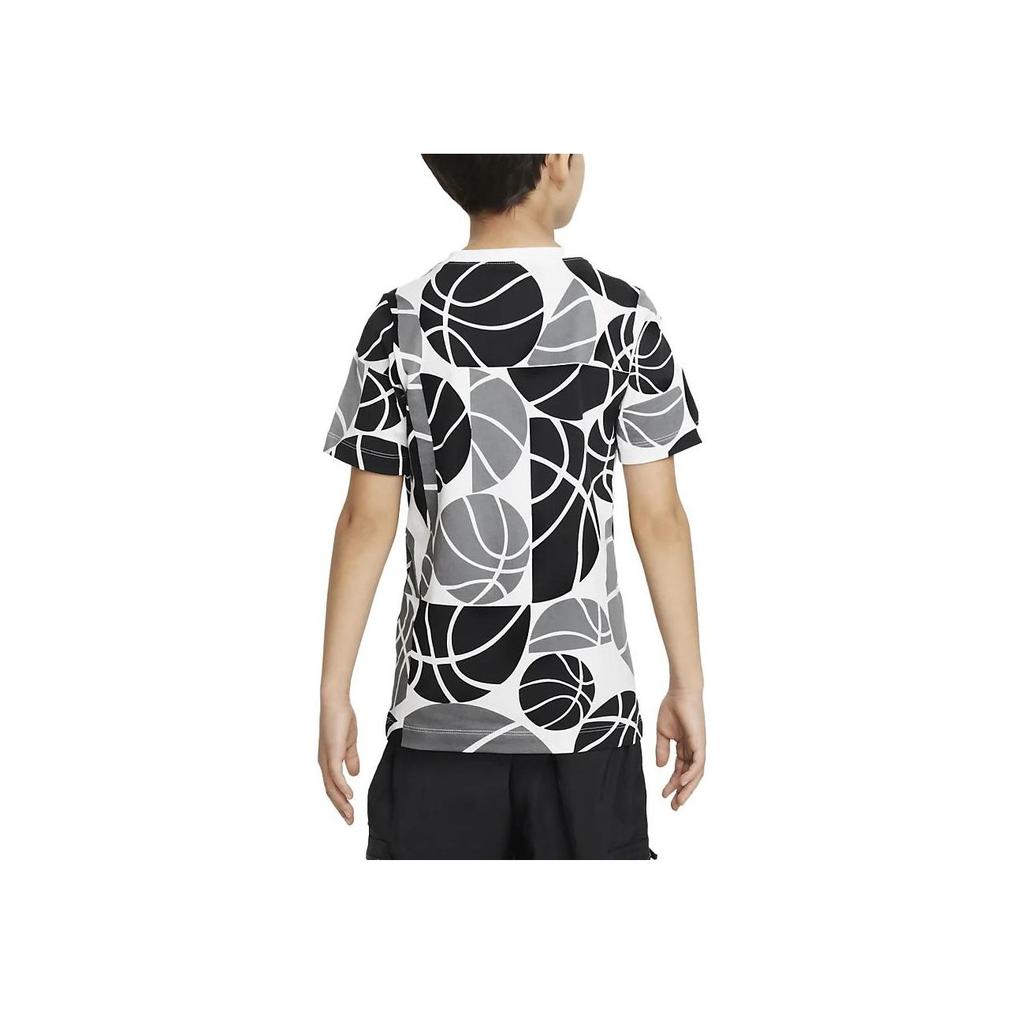 Nike Sportswear Culture Of Basketball Graphic Print Short Sleeve T-Shirt Kids tops Black White FD0838-100
