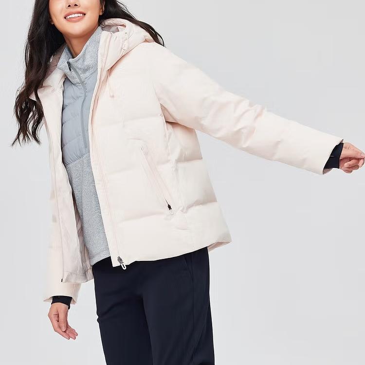 Skechers Comfort Sports Series FW24 Hooded Warm Short Solid Color Down Jacket Women Jackets Shell-Pink P424W005-03N4