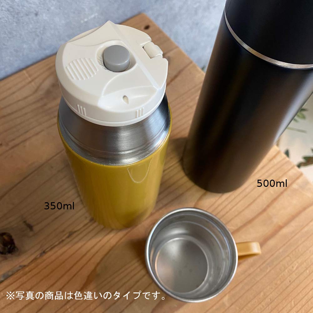 Global Arrow ROCCO og Kopp Rustfritt Stål Flaske med Isolasjon for Varmt og Kaldt x 350ml Ett-Trykks Flaske, 350ml, M/BK, Kopp, Te, 6,7 H19,5cm,