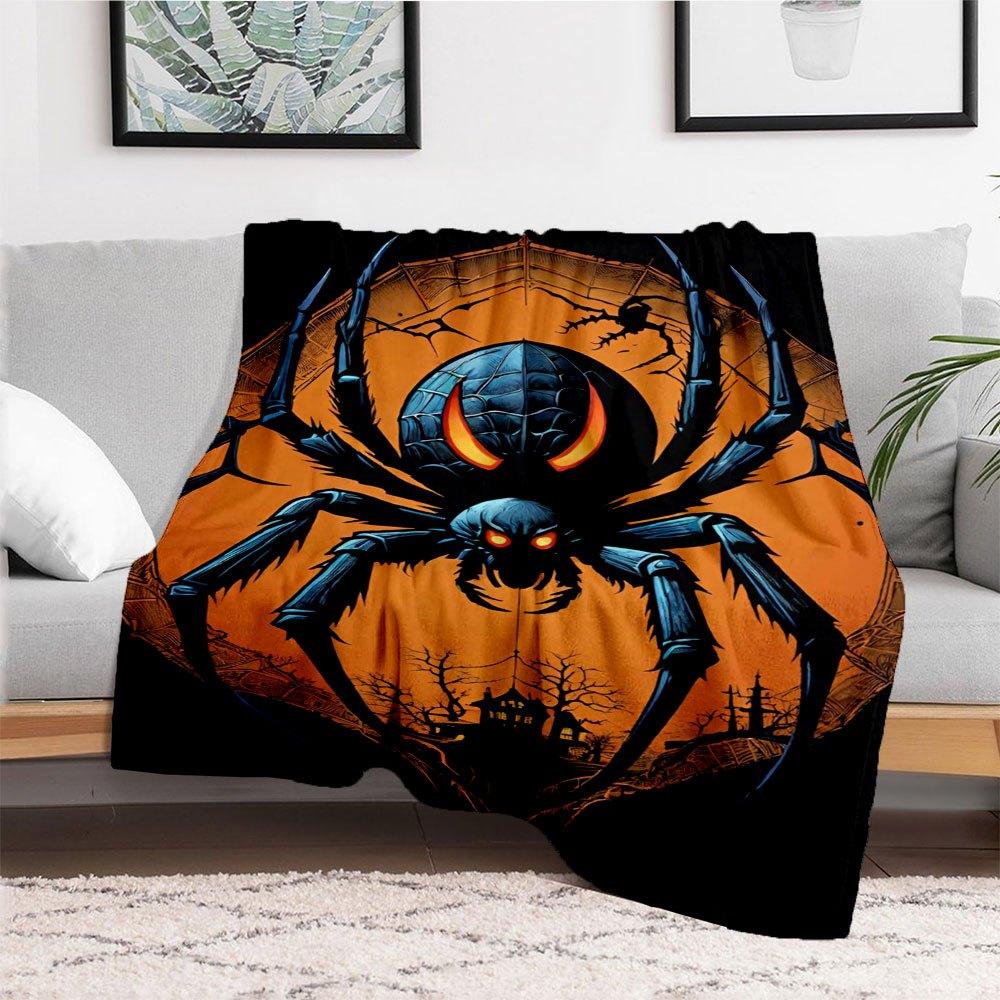 Halloween Spider Webbing Decoration - Spooky Home Decor for Halloween PartiesBlanket Flannel Throw Blanket for Sofa, Bed, Travel, Camping, Office