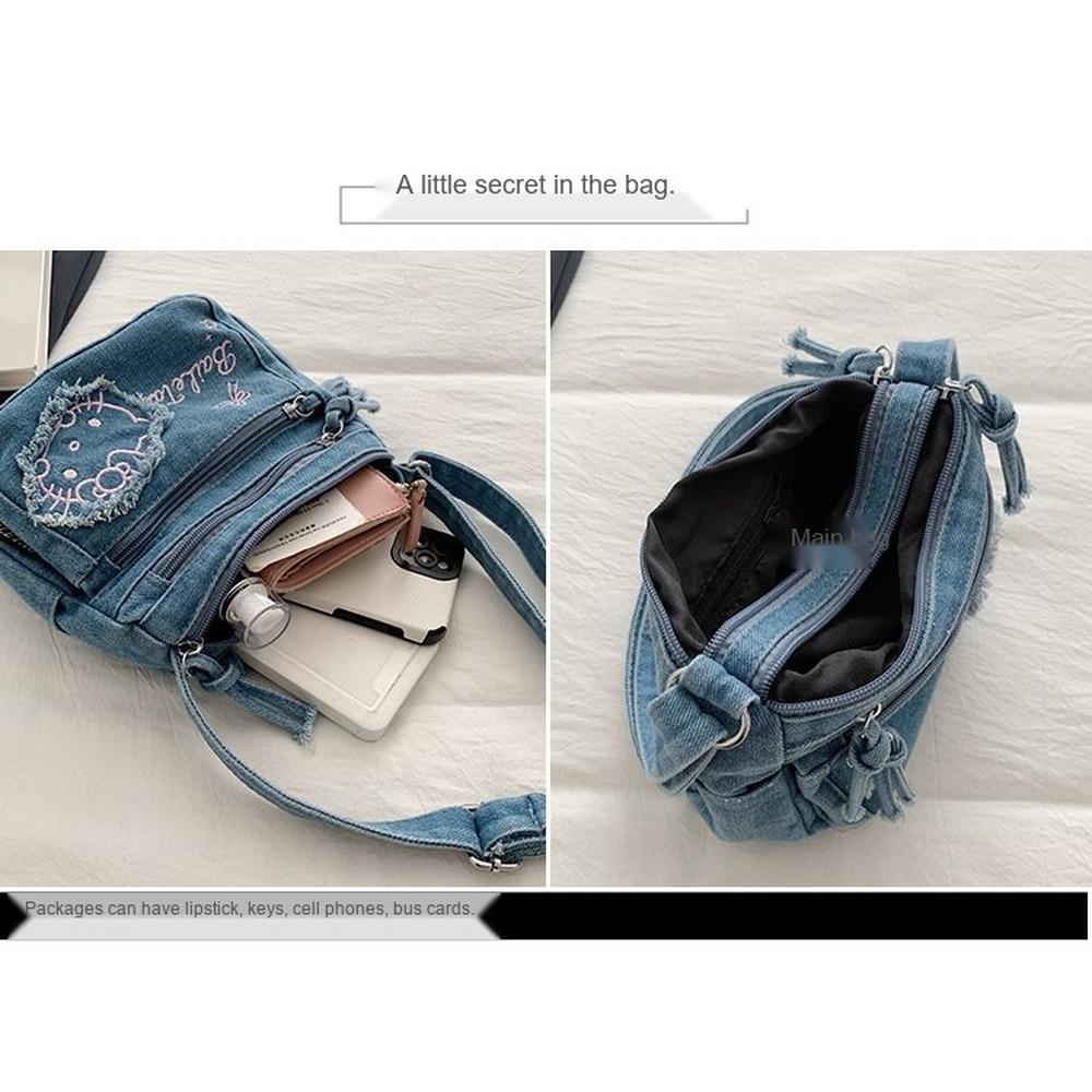Lightweight Large Capacity Denim Multipurpose Storage Bag for Daily Use