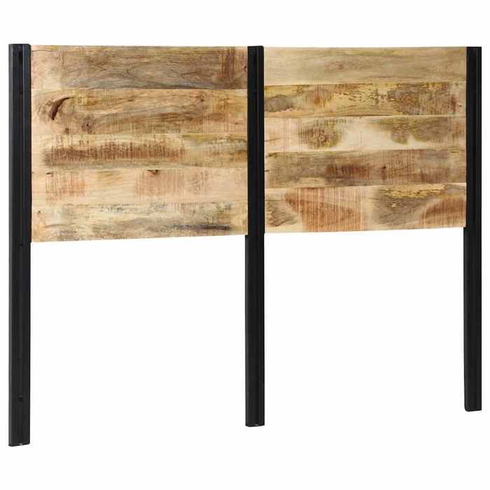 VidaXL Tête de lit 140 cm bois massif manguier et fer, tête de lit à panneau, tête de lit double, tête de lit pour lit 4017549