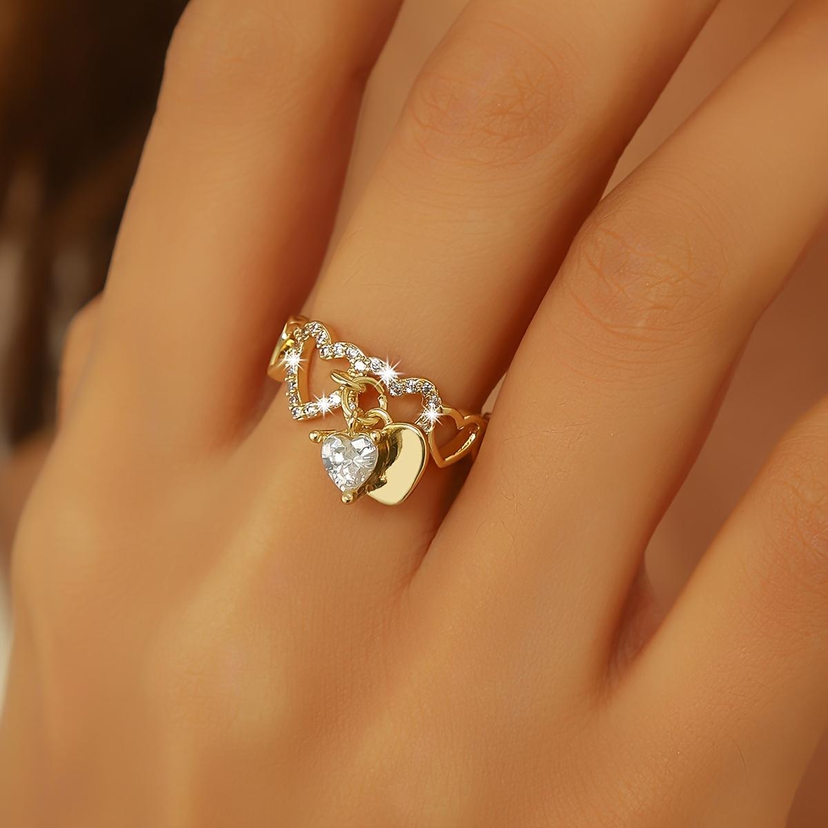 1PC Fashion and Popular Jewelry Exquisite Elegance High Sense Love Open Ring золотой