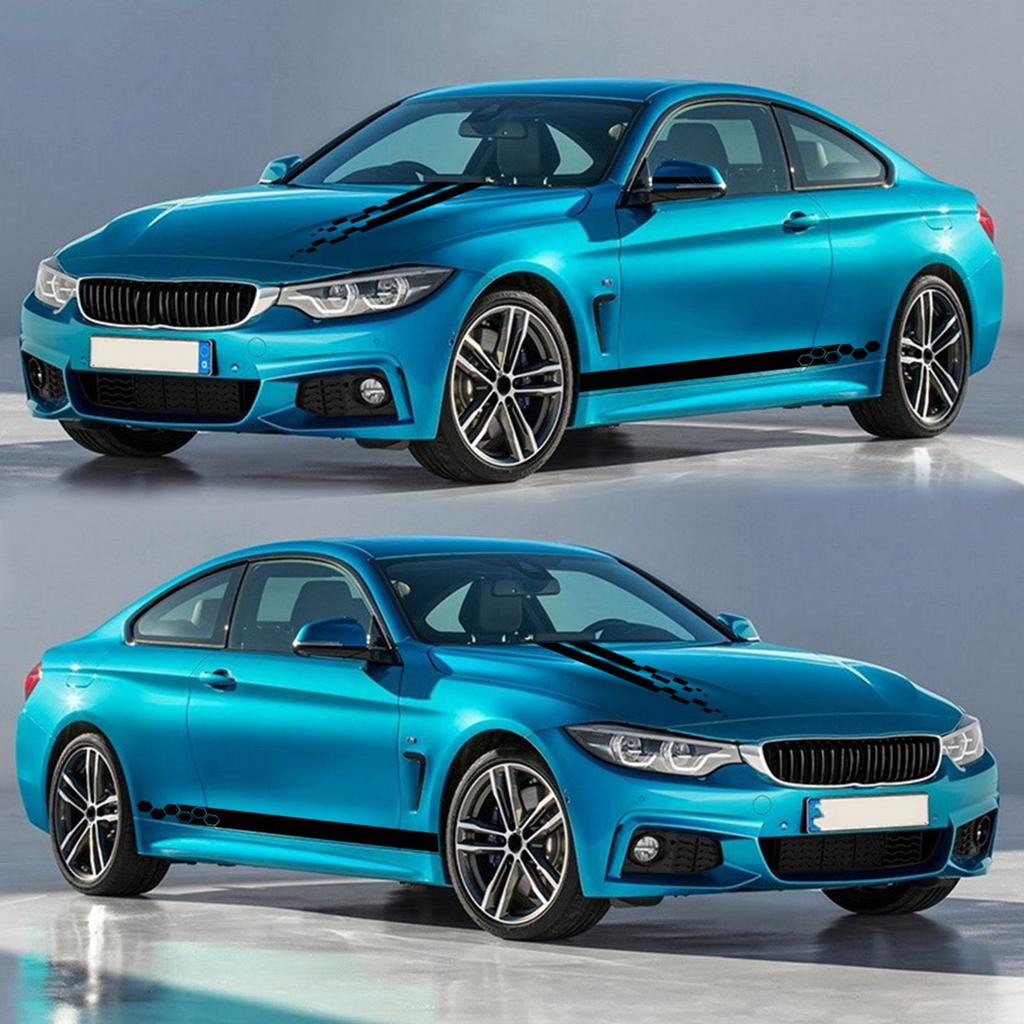 5 Pieces  Vinyl Car Side Sticker Auto Body Racing Sports Decals Universal Car Truck DIY Decal Stripe Vinyl Stickers