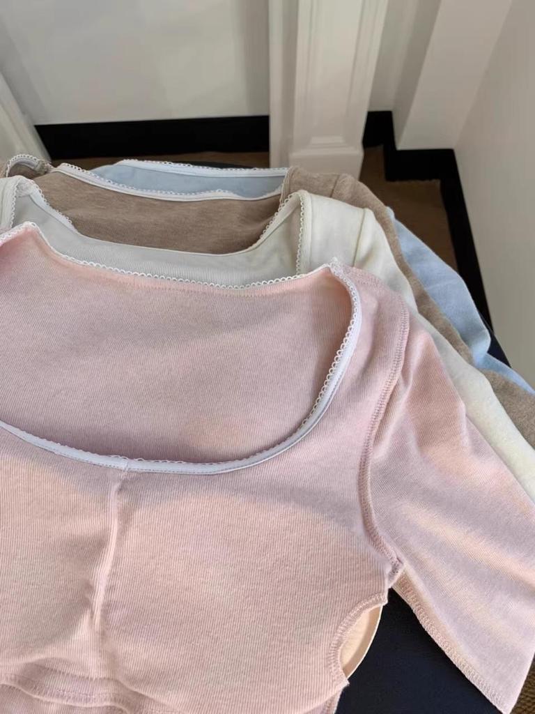 2025 Korean Style V-Neck Solid Color Slim Fit Women's Warm Long Sleeve Base Layer Top