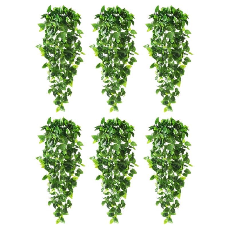 

6PCS Synthetic Hanging Foliages with Sun Resistant Durable Construction Perfect for Household Yard Decorations 1