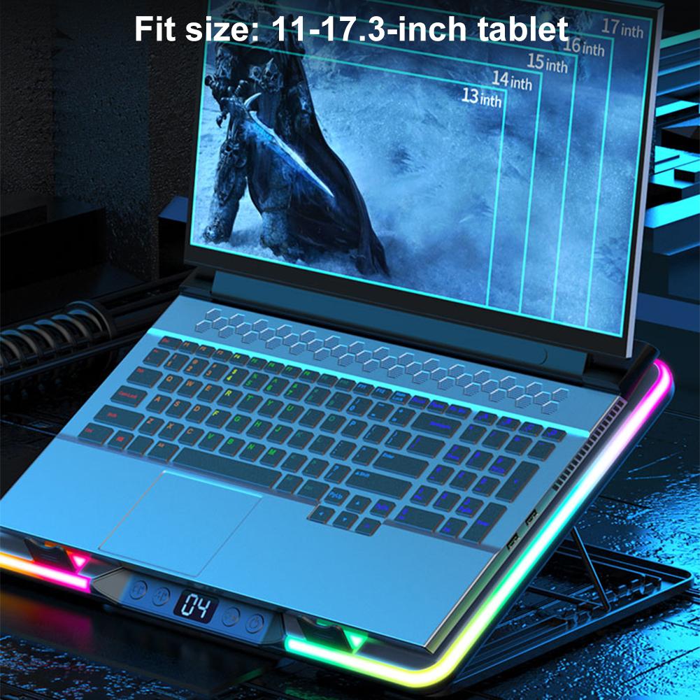 Laptop Cooler with 5 Quiet Fans Notebook Stand 2 USB Ports Notebook Cooler RGB for 11-17.3in Computer PC Notebook Gaming Laptop