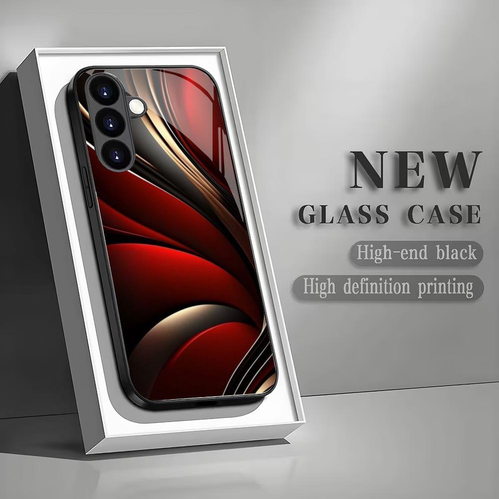 Abstract art tempered glass phone case suitable for Samsung Galaxy S26 S25 S24 S23 S22 S20 FE/Ultra/Plus anti drop back cover