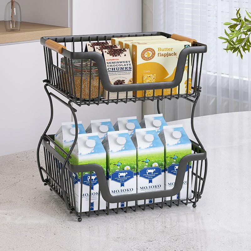 Kitchen Thickened Desktop Shelf Multi-layer Storage Household Snack Storage Shelf Living Room Countertop Storage Shelf