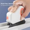 1/2Pcs Crevice Brush 2-in-1 Groove Cleaning Brush Portable Window Track Cleaner with Hard Bristle Scraper Dustpan Ergonomic Handle Crevice Scrubber