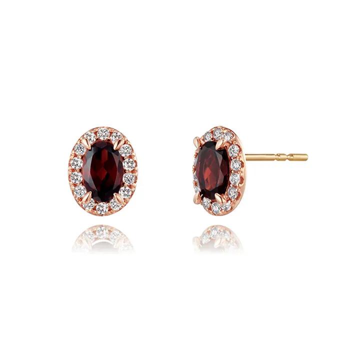 Biche Round Garnet Earrings_222100012