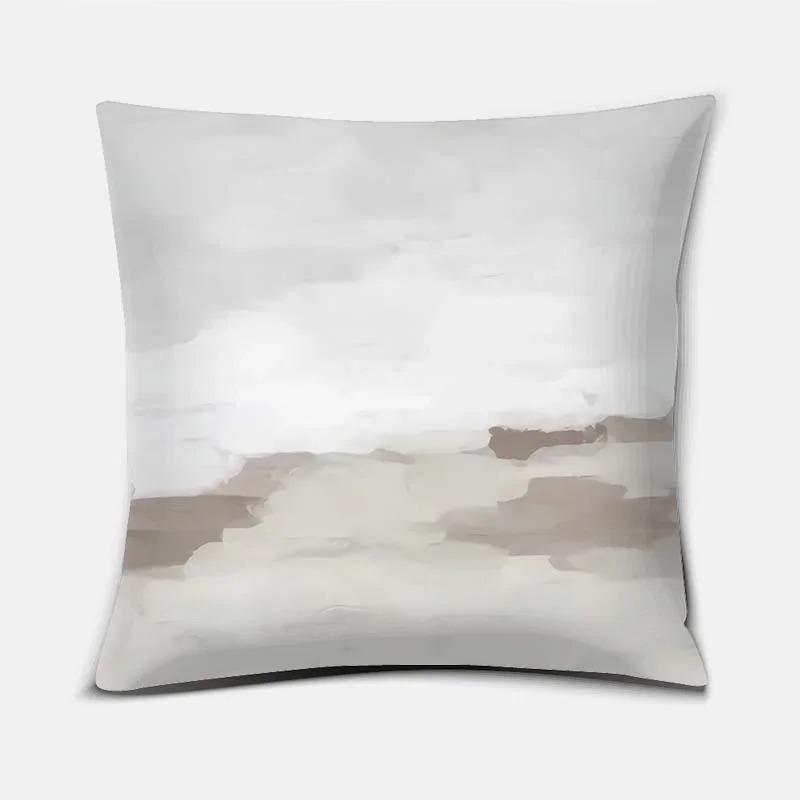 Square Home Office Oil Painting Landscape Series Pattern Decorative Pillowcase