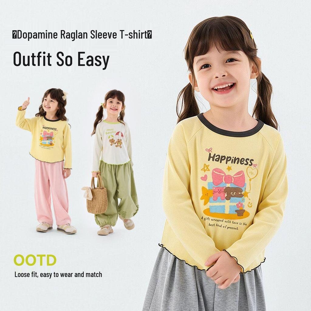 Dudu Family Spring Long Sleeve T-Shirt for Girls - Trendy and Stylish Base Layer Top