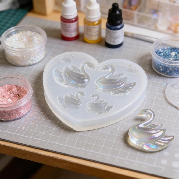 Smooth Surfaces Swan Silicone Mold Handmade Craft Supplies Designed For Effortless DIY Jewelry And Candle Making