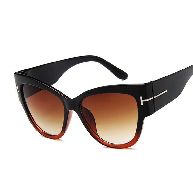 Fashion Cat Eye Sunglasses Woman Brand Designer Big Frame Gradient Sun Glasses Clear Lens Female Shades Vintage Oculos De Sol