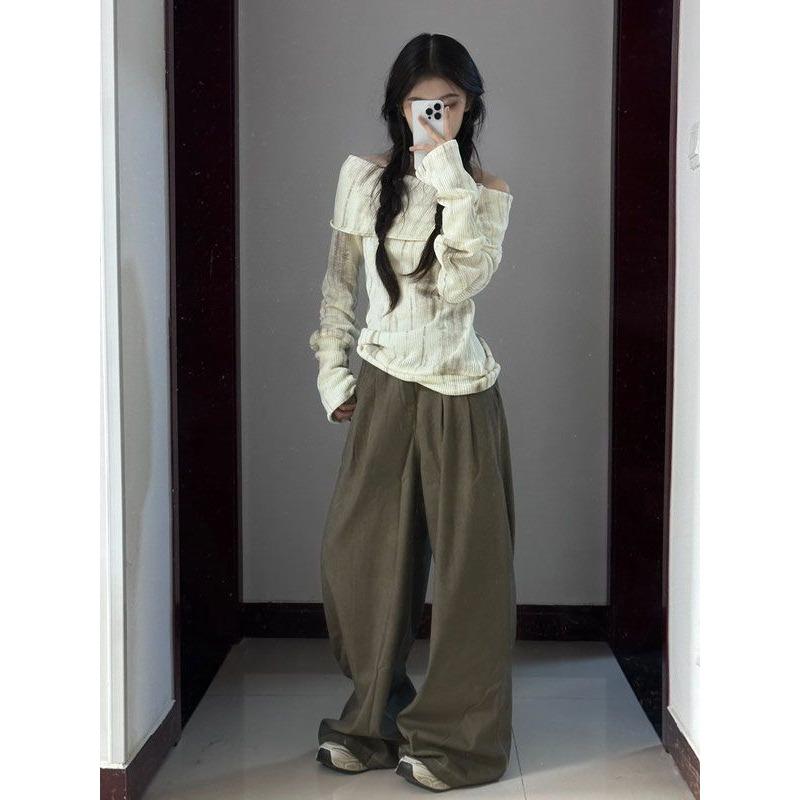 Deeptown Y2k Off Shoulder Women Sweatshirt Korean Style Long Sleeve Pullovers Harajuku Slash Neck Hoodie Slim Autumn Vintage