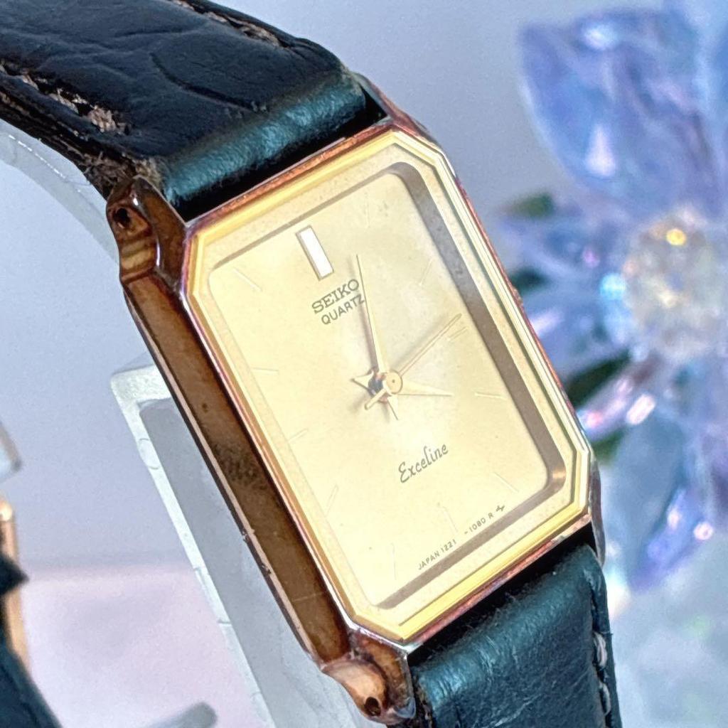 Used Rare SEIKO Excelsior Watch Square Ladies #254