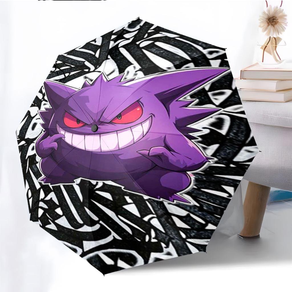 Anime Gengar Pattern Umbrella Lightweight Portable Travel Umbrella Anti-UV Sun Protection