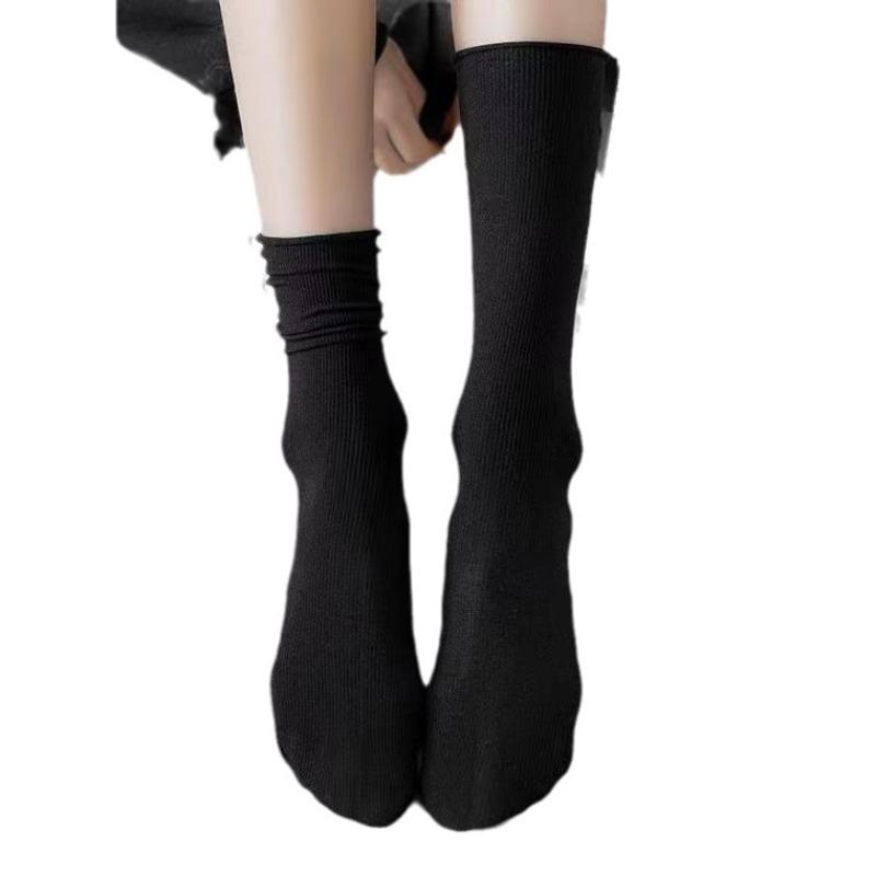 Female Summer Thin Fashion New Style In The Cylinder Ice Ice Pile Socks