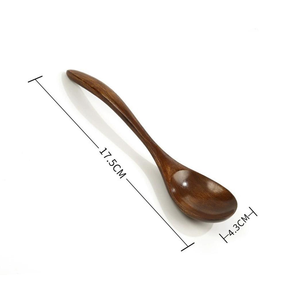 Retro Long Handle Wooden Spoon Tableware Kitchen Cooking Utensil Tools Soup Tea Spoon Catering Cooking Tool Coffee Soup Teaspoon