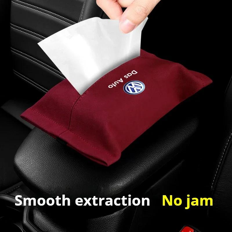 Car Tissue Bag Car Suede Tissue Box For VW Volkswagen Polo Tiguan Jetta Golf Lavida Octavia Passat Car Accessories