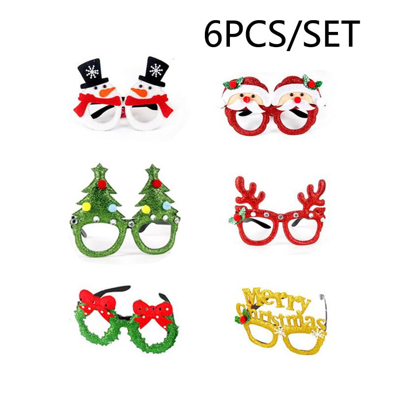 

Max Fun 6 10 шт. Рождественские очки с блестками для вечеринки, рождественские очки-новинки для рождественских украшений, аксессуары для праздника