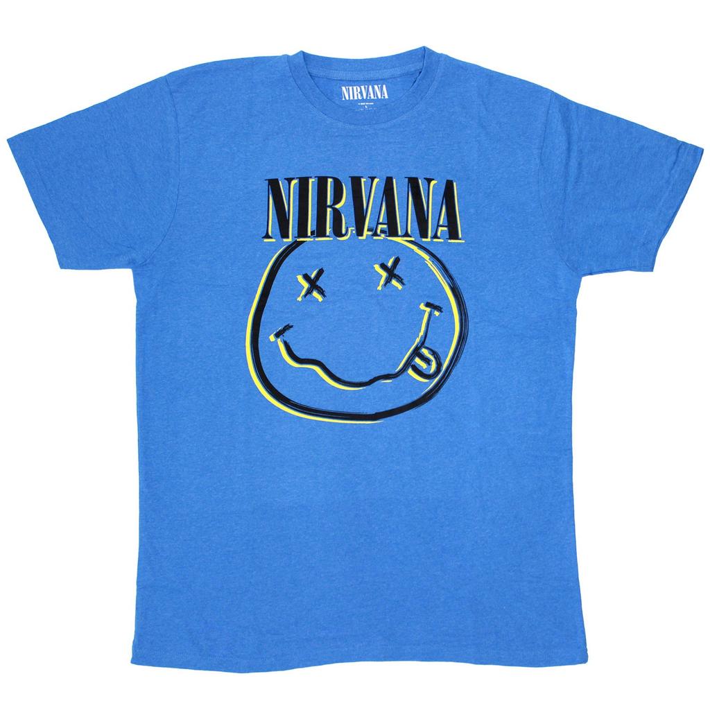 Men's Nirvana Inverse Smiley T-shirt Medium Sky Blue
