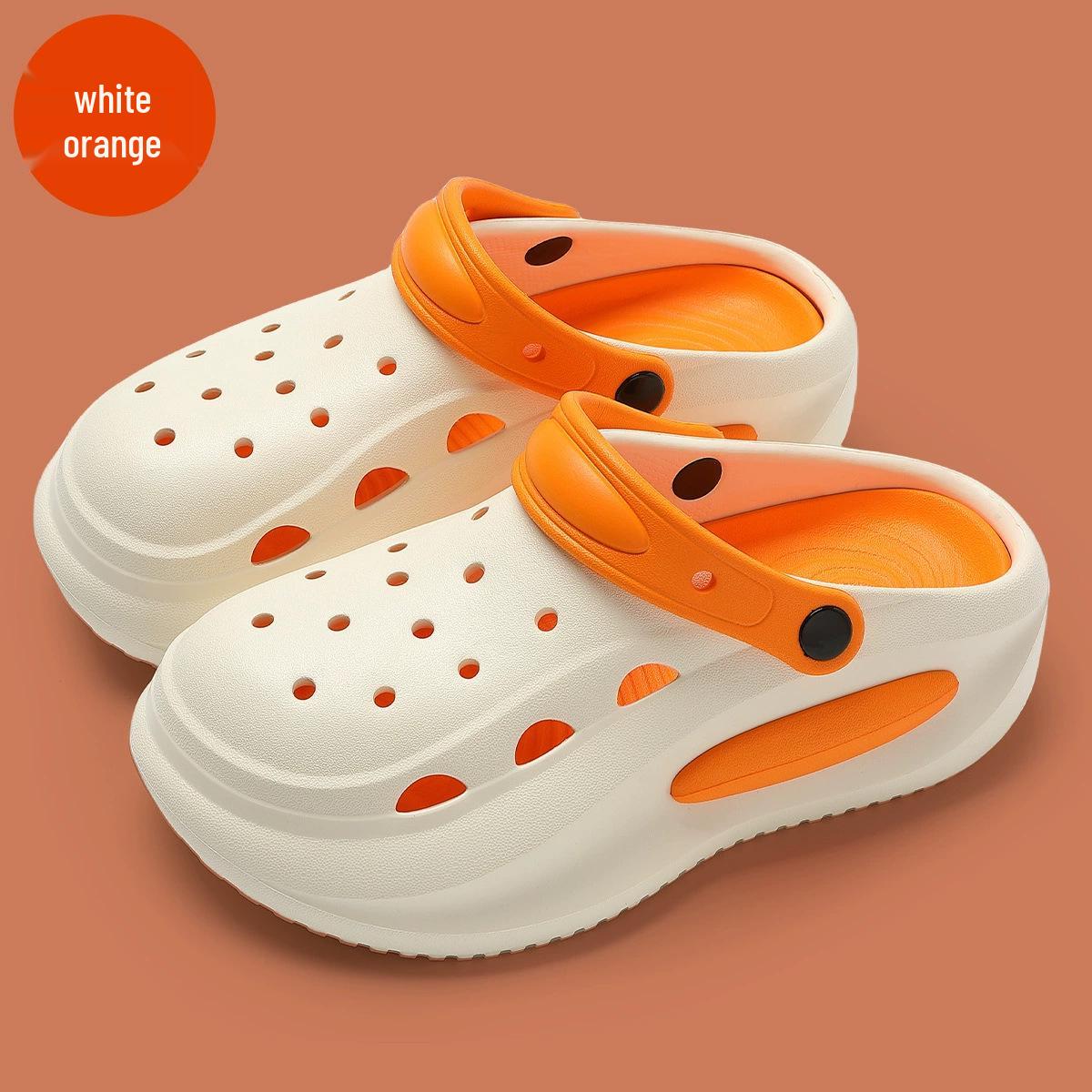 Summer 2025 Non-Slip Odor-Proof Hole Shoes: Trendy Thick-Soled EVA Sandals for Women 44-45