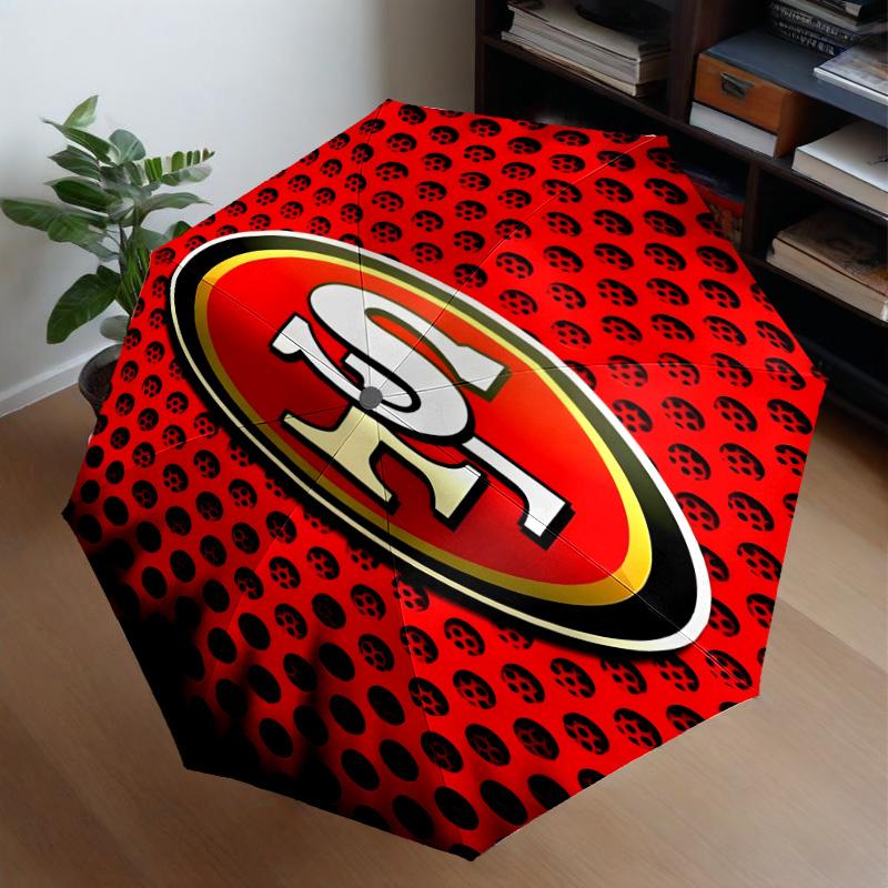 Vintage 49ers Football Umbrella 8-Frame for Travel, Camping, Casual Lightweight Portable Umbrella, Essential for Every Family Holidays Gift