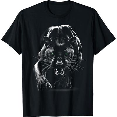 Panthère Majestueuse aux Yeux Verts T-shirt Homme en Coton S