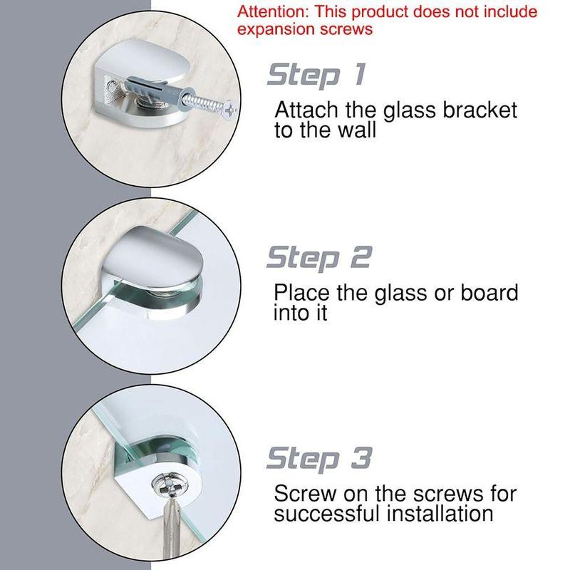 

Replacement Parts Stainless Steel Glass Shelf Brackets Heavy Duty Silver Railing Holder Adjustable Wall Mount Clip Fit 5-8mm Thick