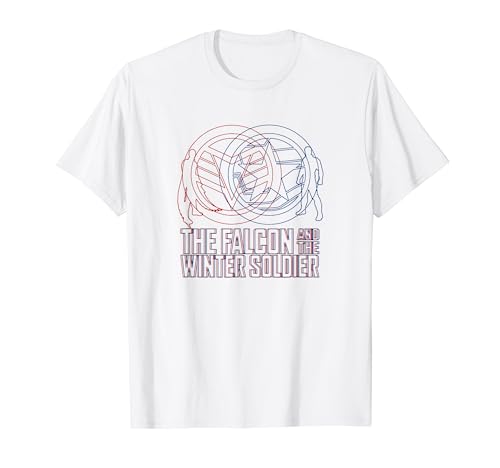Marvel Falcon and Winter Soldier Line Art T-Shirt