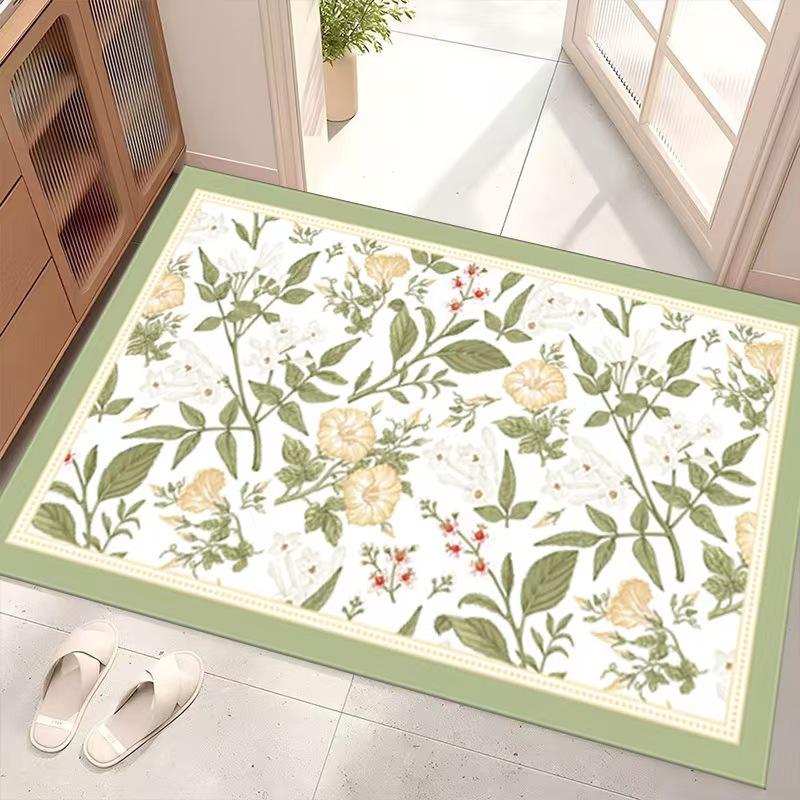 Premium Floral Carpet Bathroom Bedroom Living Room Entrance Non Slip Door Mat Porch Welcome Door Rug Home Decoration