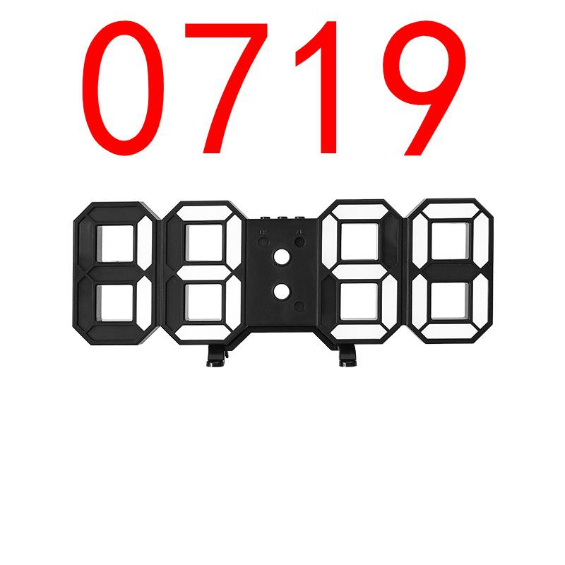 

3D Светодиодные настенные часы, Черные, С пультом дистанционного управления, Корейский стиль, Можно повесить или поставить. Black Case, Black Face, White Light